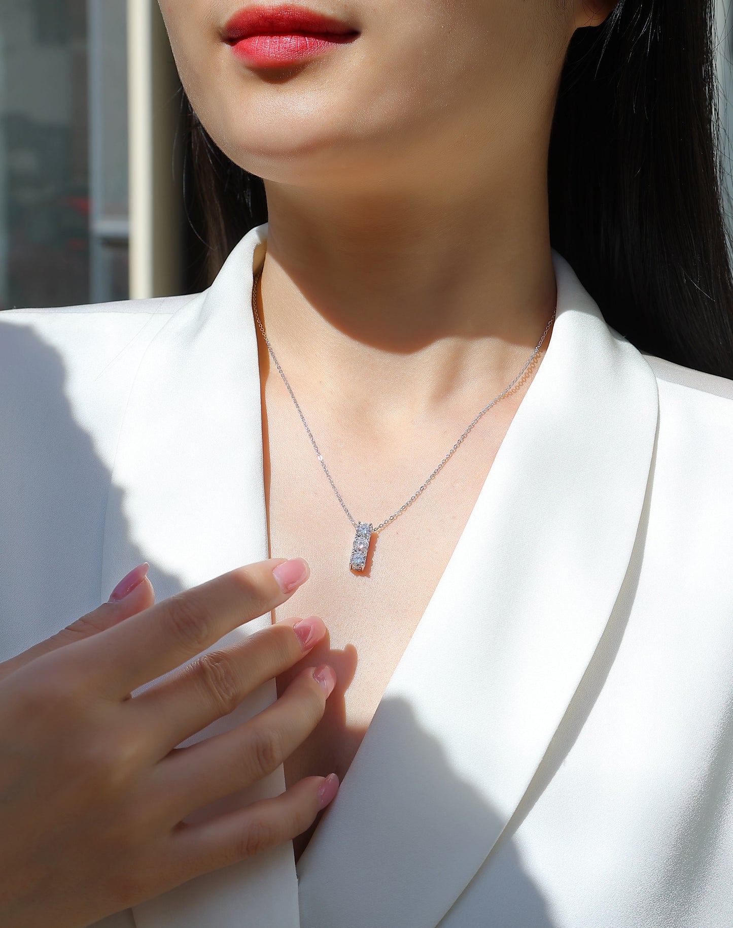 Collar de moissanita en plata S925