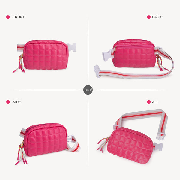 Bolso Éclat Puffer – Bandolera Acolchada Rosa