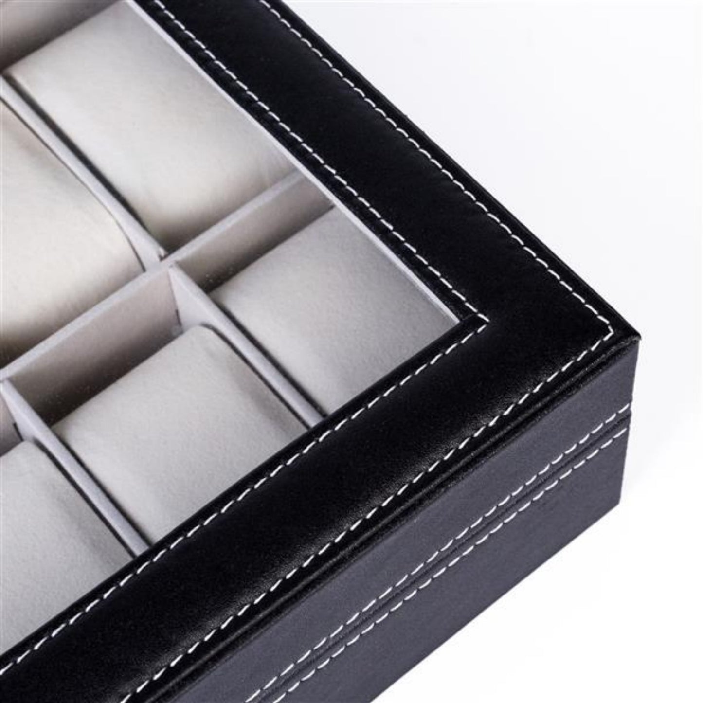 Caja Organizadora de Relojes de Cuero – 12 Compartimentos