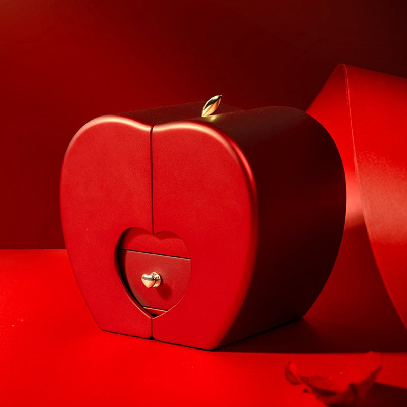 Rosa Eterna con Collar en Caja Creativa en Forma de Fruta – Regalo Romántico