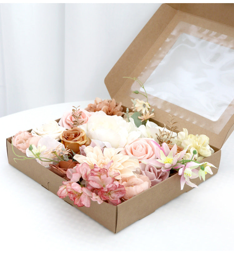 Caja de rosas decorativa premium