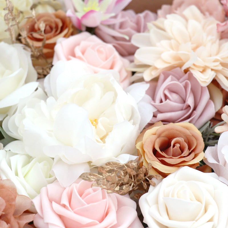Caja de rosas decorativa premium
