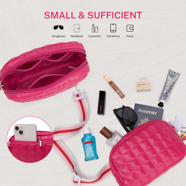 Bolso Éclat Puffer – Bandolera Acolchada Rosa