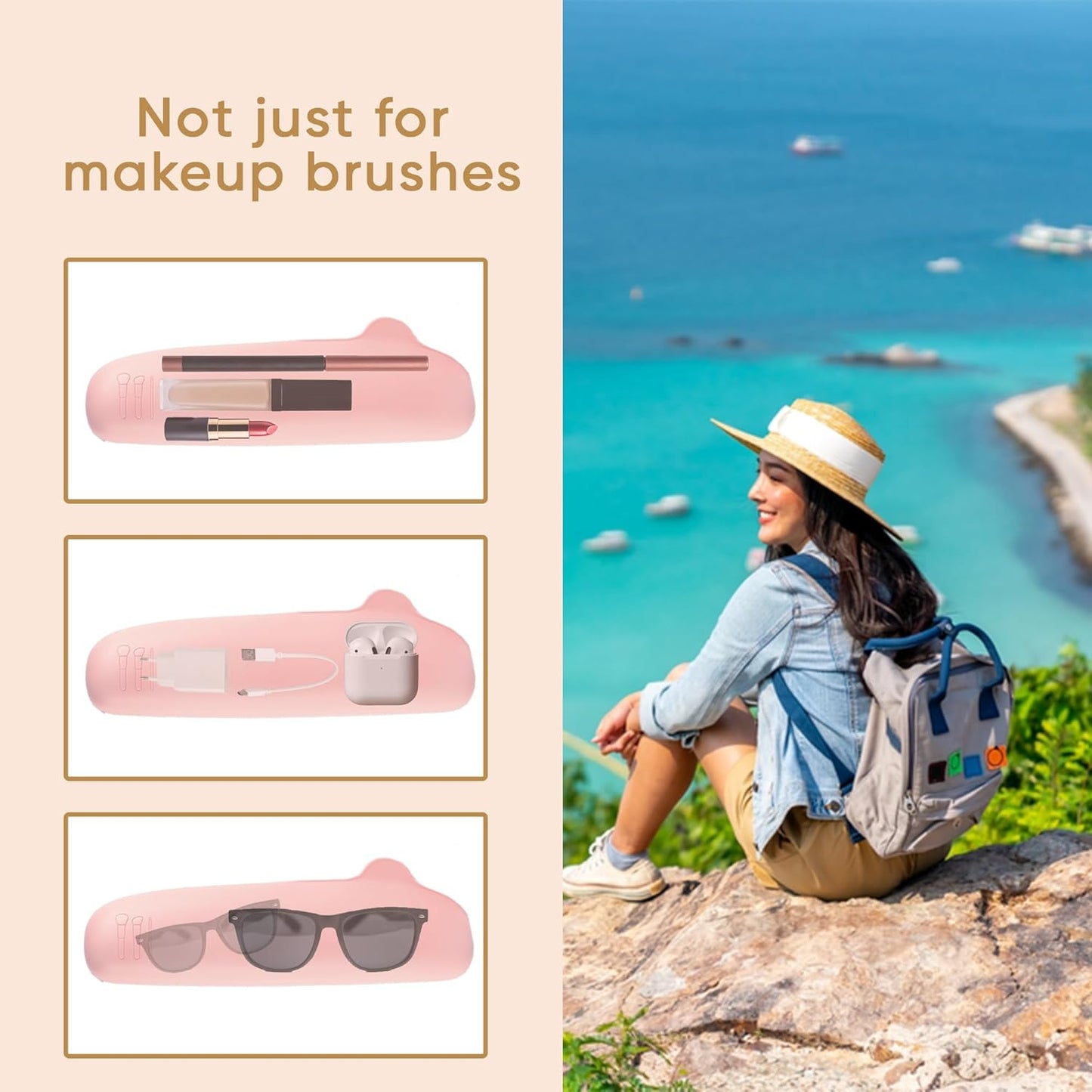 Organizador de Brochas y Esponjas de Maquillaje para Viaje