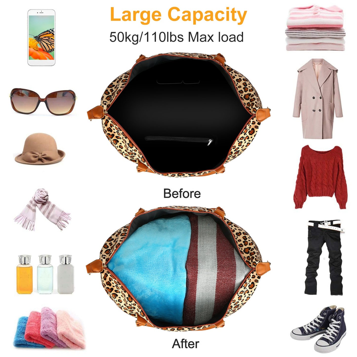 Bolso Tote de Viaje Grande – Resistente y Multifuncional