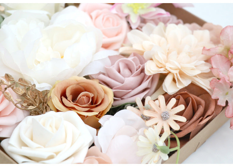 Caja de rosas decorativa premium