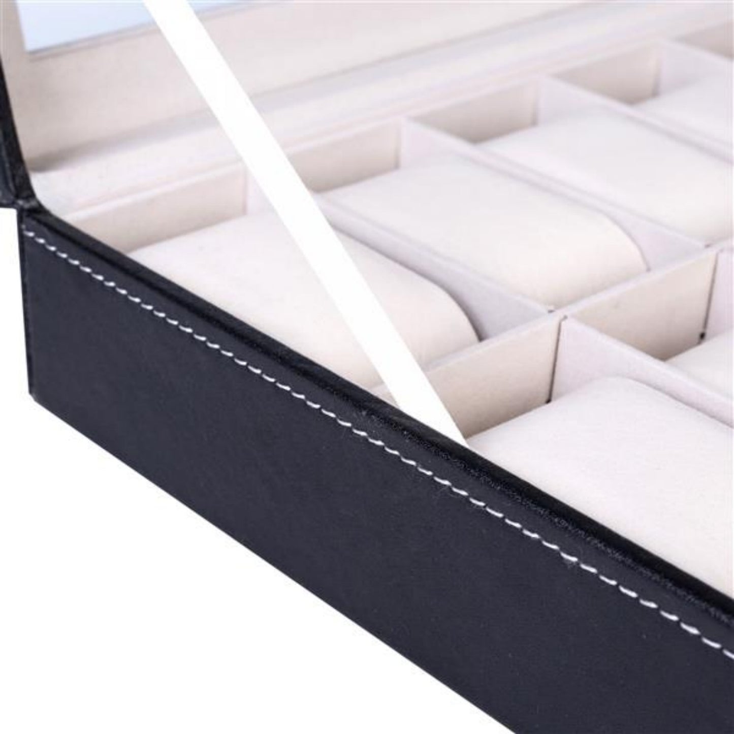 Caja Organizadora de Relojes de Cuero – 12 Compartimentos
