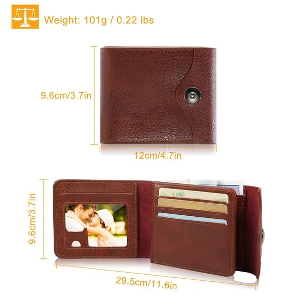 Cartera para Hombre Slim de PU Leather – RFID y Clip para Dinero