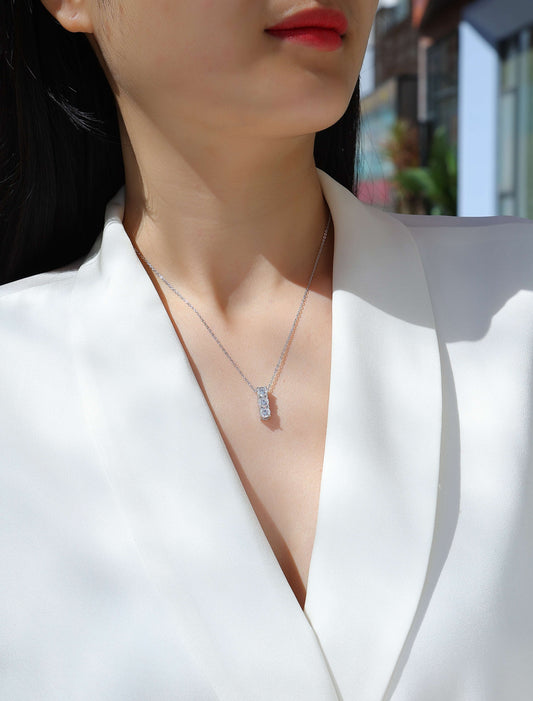 Collar de moissanita en plata S925